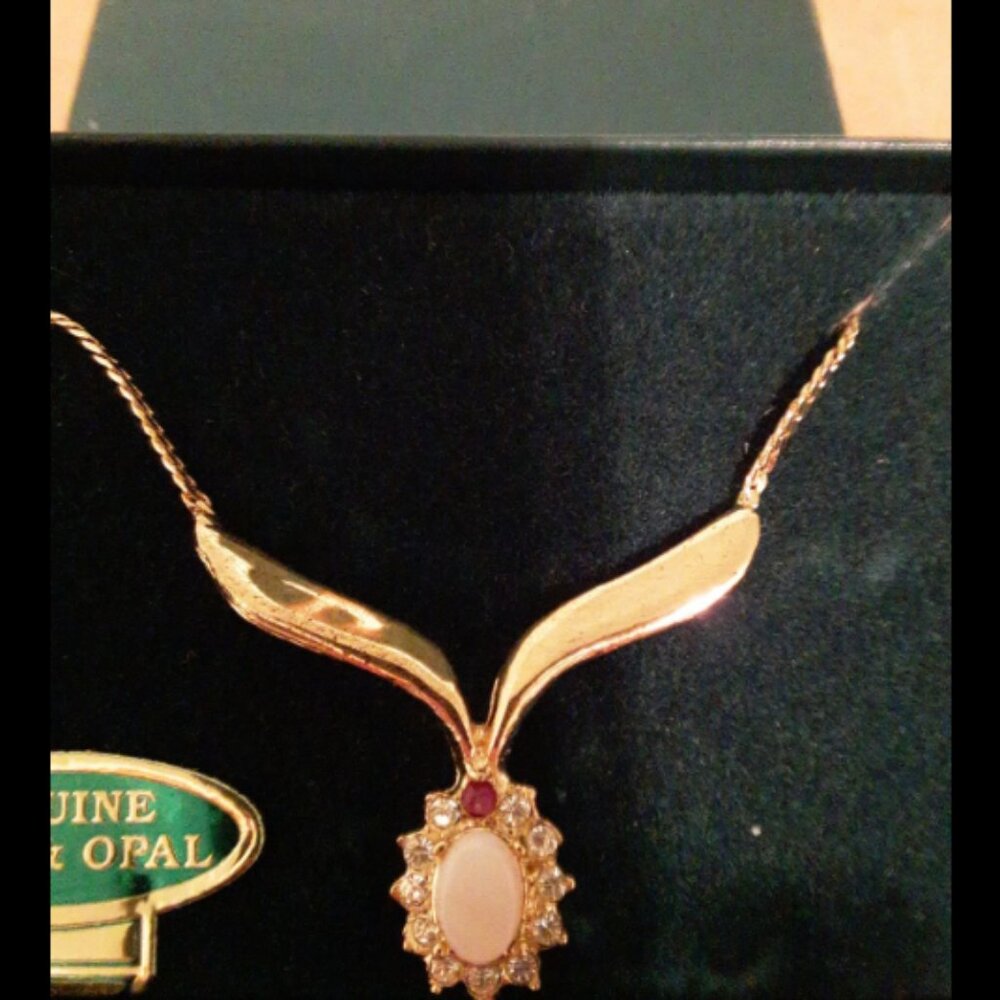 Lady Mayfair Ruby and Opal Necklace